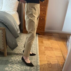 Awesome Neiman Marcus Cotton Stretch Side Zip Tan Pants Size 10